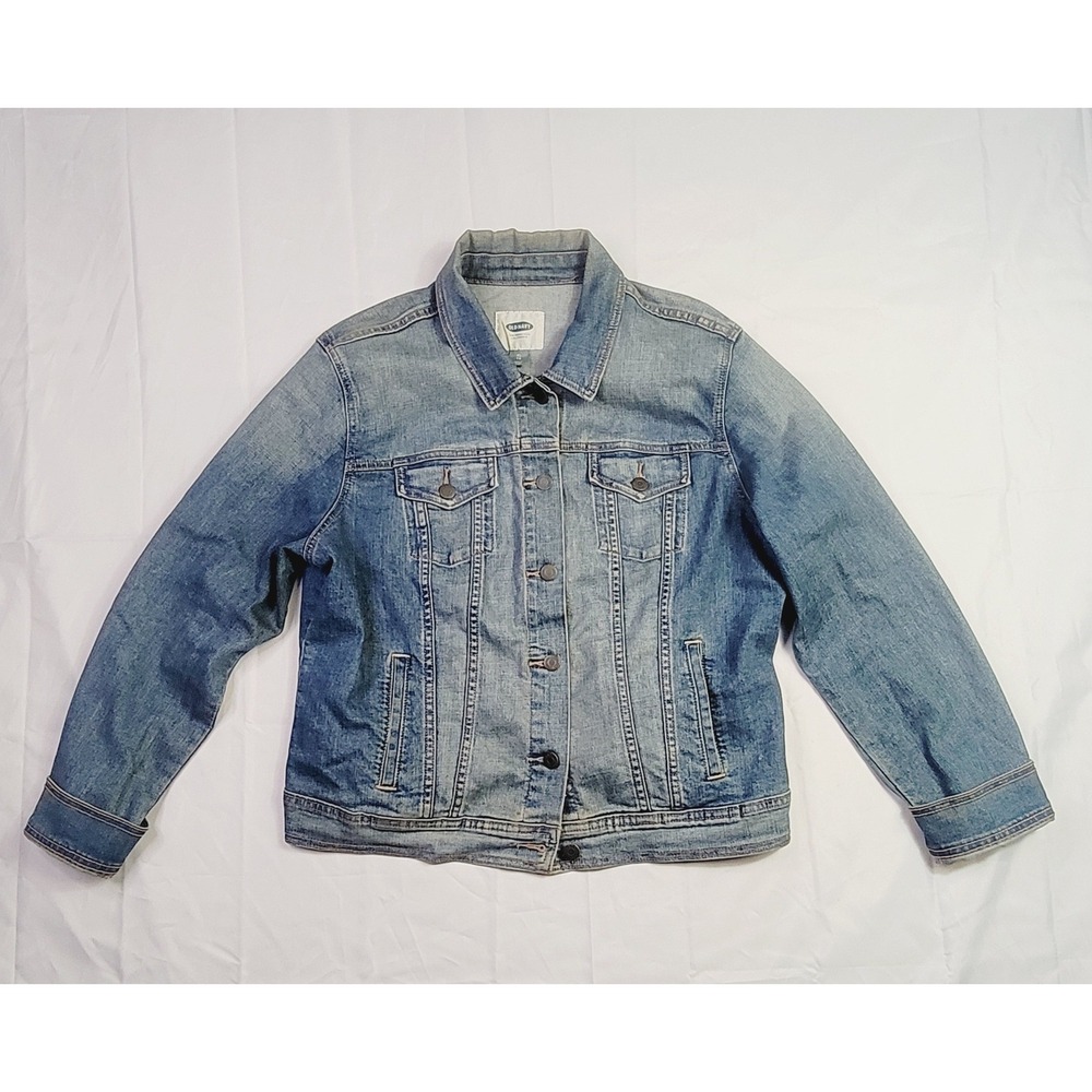 Old Navy Women's Size XL Denim Jacket Blue Medium Wash Cotton Trucker‎ K52